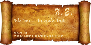 Németi Erzsébet névjegykártya